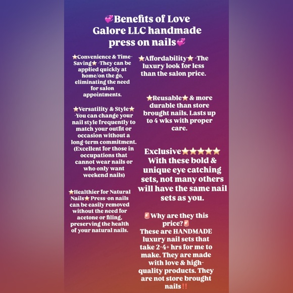 Short Square Press-On Nail Sizing Kit for LoveGalore Press On Nails - Picture 2 of 2